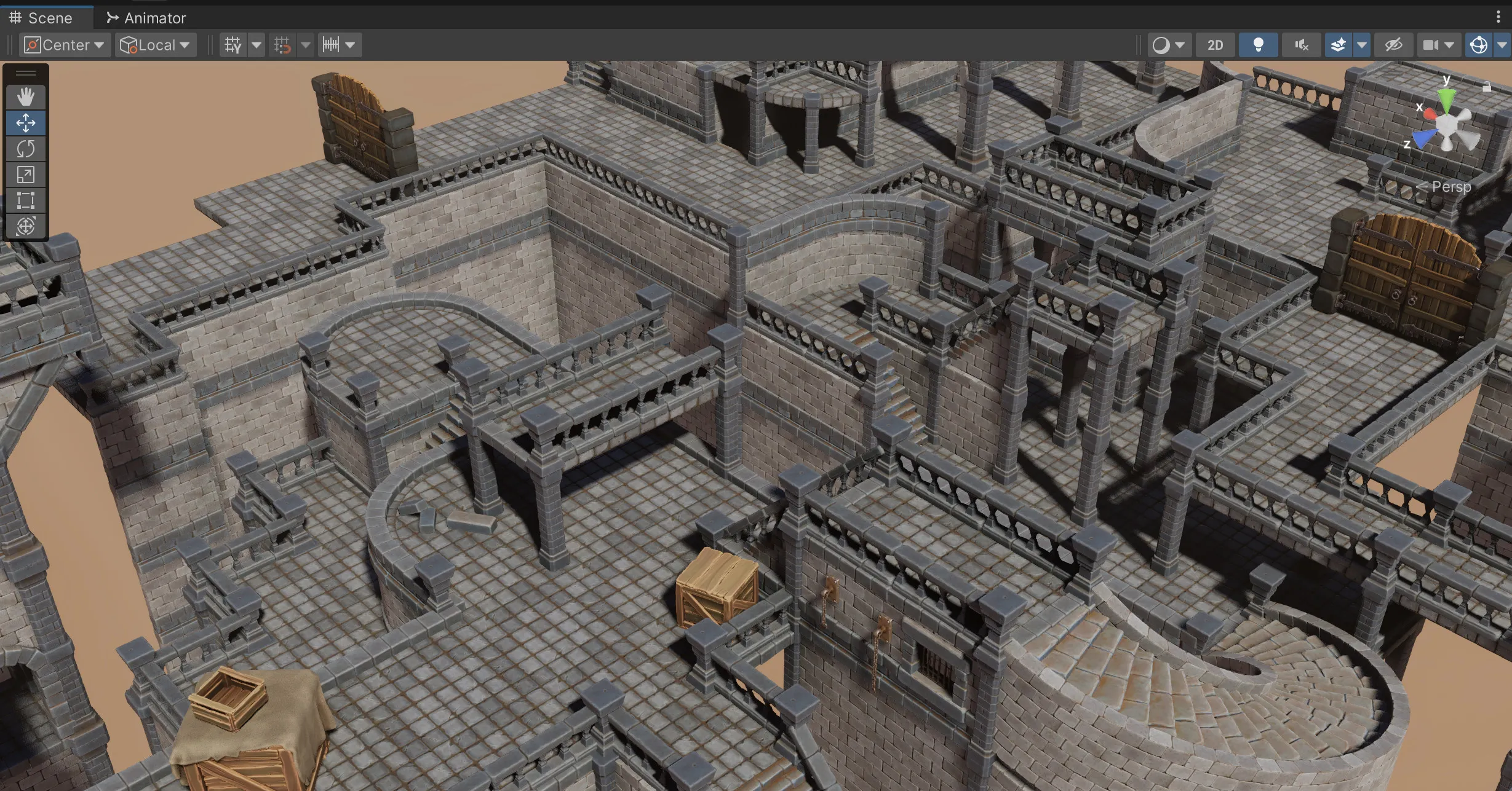 Scene after HDRP material conversion