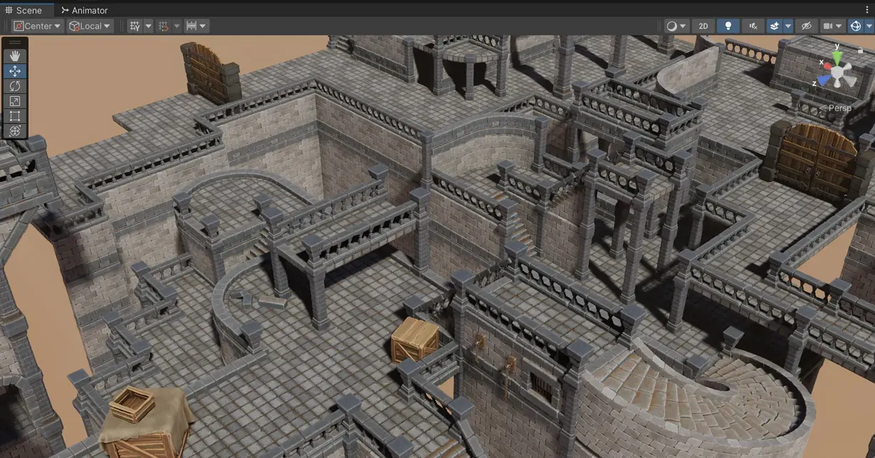 Scene after HDRP material conversion