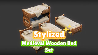 Medieval Wooden Bed Set