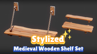Medieval Wooden Shelf Set